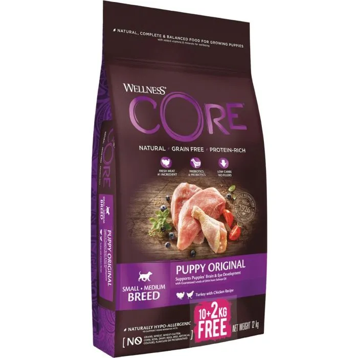 Wellness Core Aliments pour Chiots au Dinde 10+2kg